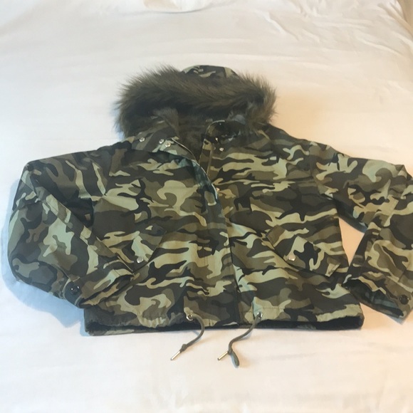 LOVE TREE camouflage greens hooded cotton/ polyester/acrylic lined jacket - Picture 12 of 12